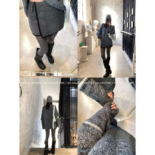 GV大白哥  买手日常 圆领羊毛袖子拉链设计毛衣秋冬新款百搭 - 图1