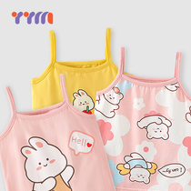 Girl Harnesses Vest Summer Pure Cotton Thin with baby hit bottom girl wearing childrens summer clothes baby protective belly blouse