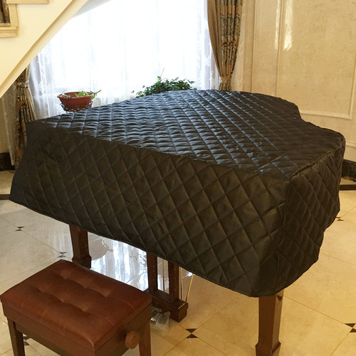 启颜定制黑色加厚防尘防潮三角钢琴罩钢琴保护罩简约现代盖布欧式 - 图0