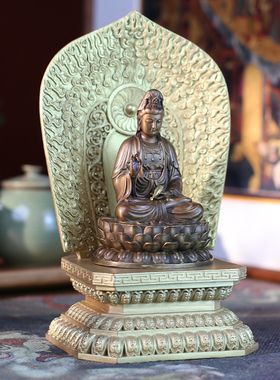 佛香天逸铜观音家居摆件