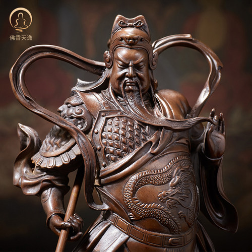 佛香天逸铜关公像关羽像关二爷家居摆件武财神伽蓝韦陀菩萨佛像 - 图3
