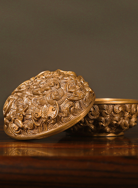 佛香天逸印泥盒铜创意摆件