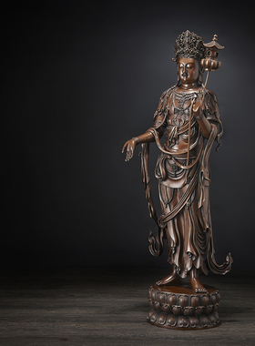 佛香天逸紫铜弥勒现代装饰摆件