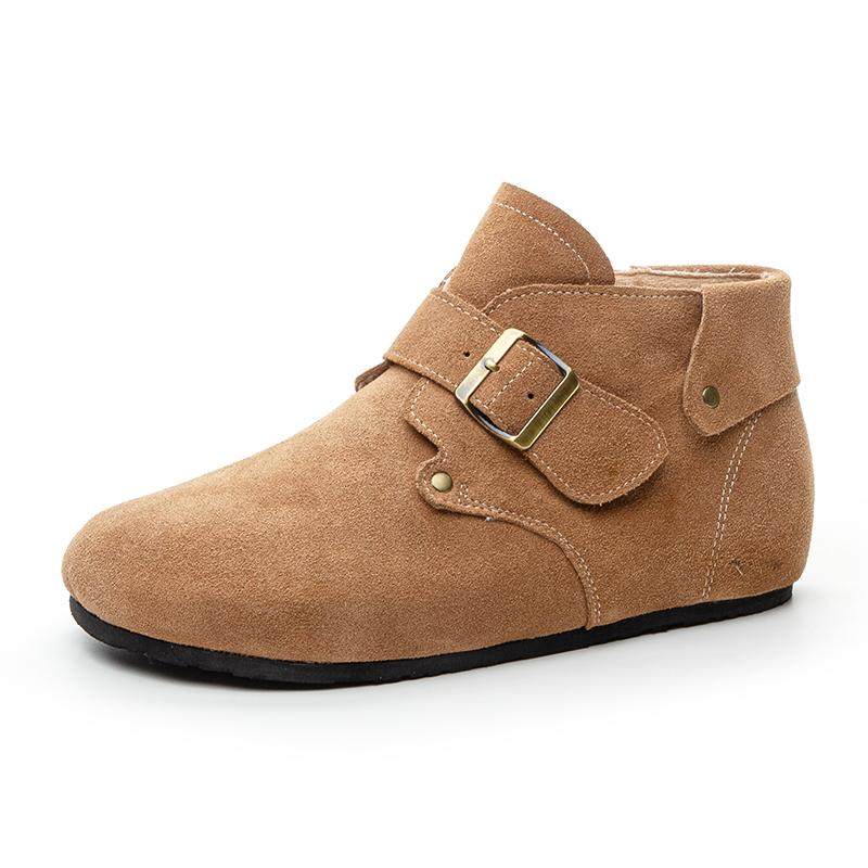 真皮厚底勃肯鞋女秋冬加绒保暖乐福鞋内增高休闲高帮短靴雪地棉靴,淘宝优惠券,粉丝福利购,淘宝优惠卷