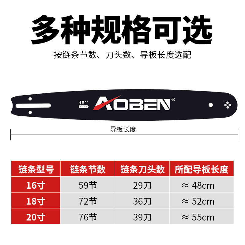 18寸20寸汽油锯链条16寸电链锯12寸锂电锯伐木锯通用配件电锯锯条 - 图3