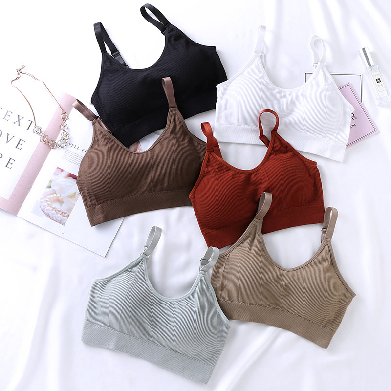 女学生高中无钢圈美背吊带网红抹胸 北极绒原来抹胸