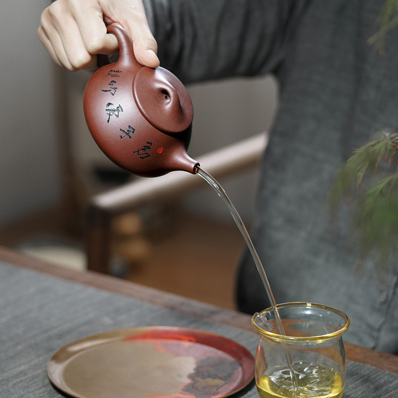 【畅陶】纯手工家用李晓璐竹叶茶壶 畅陶茶壶