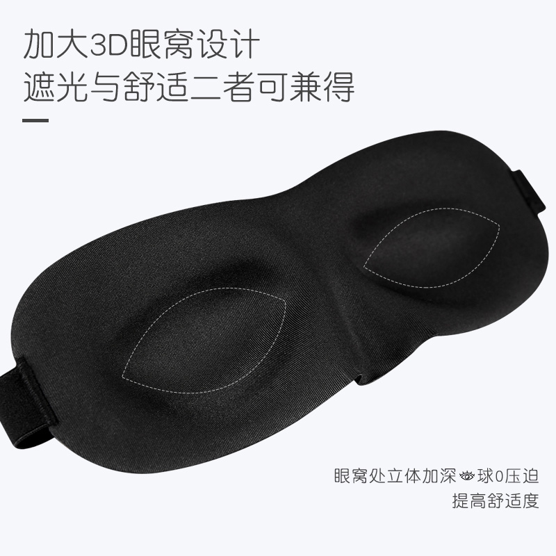 3D立体男士舒适舒遮光眼罩舒服助睡眠眼罩耳专用客睡觉眼罩可调节-图0