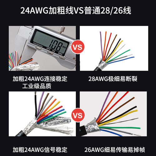 232串口DB9线DB15数据线DB25单头端子线单公头母头9针屏蔽数据线 - 图3