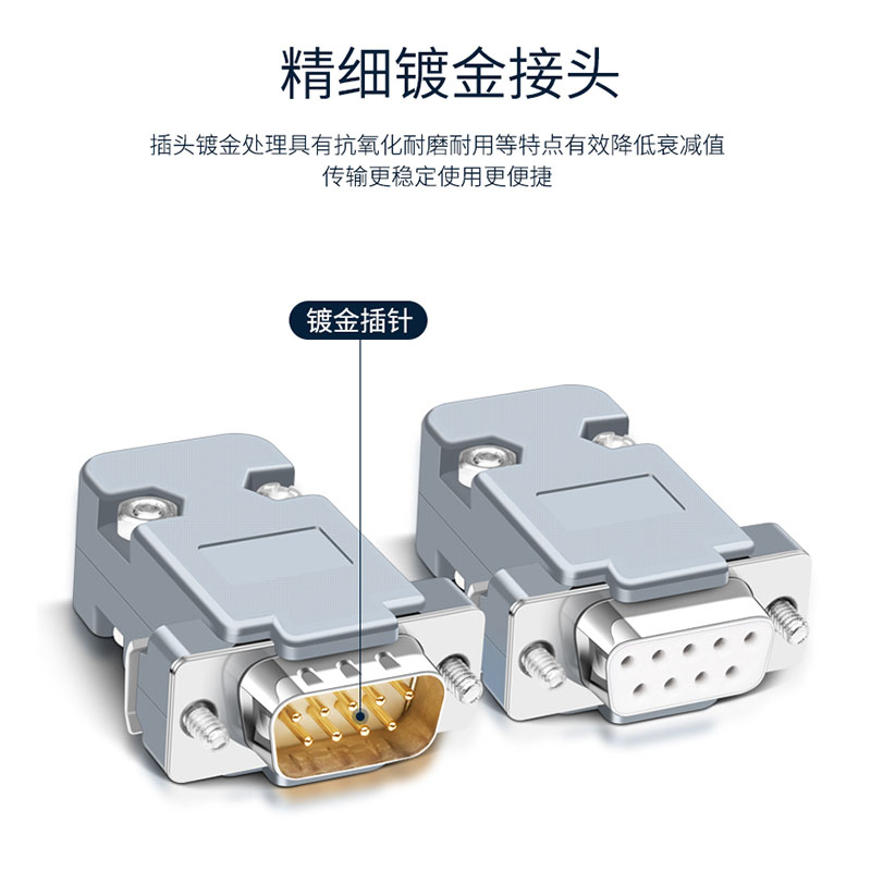 工业级DB9 RS232/485串口插头 9针 D-SUB9接插件 九针 公头 母头