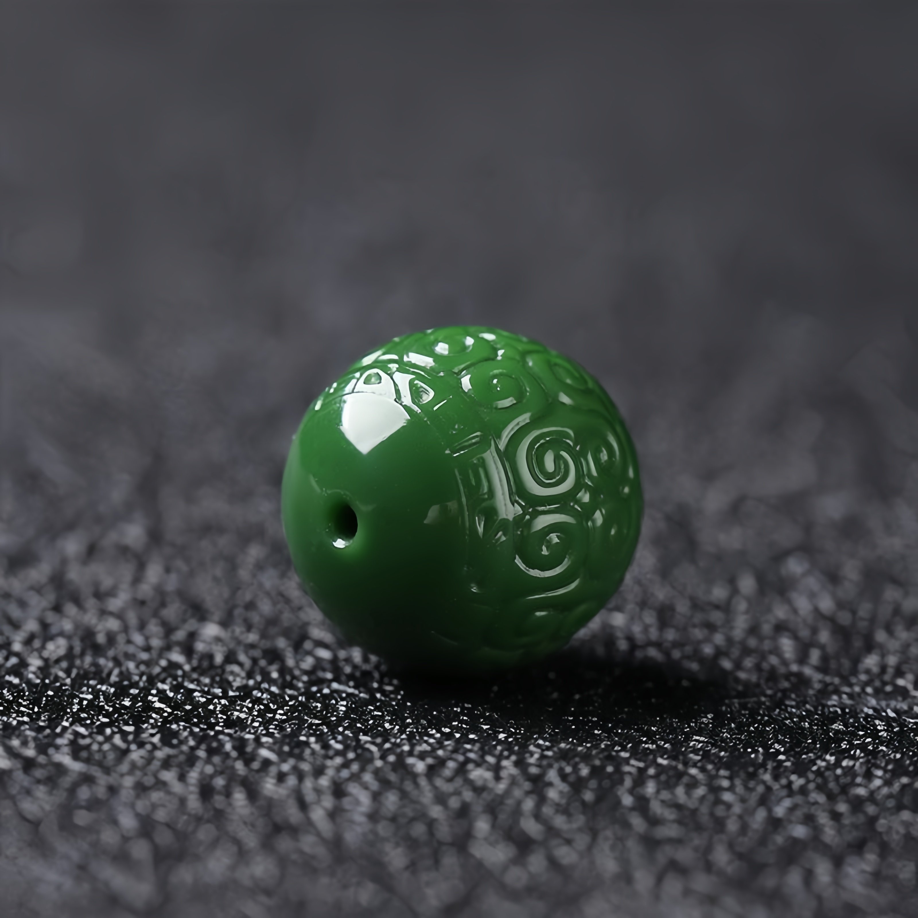 新疆和田玉碧玉回纹珠单珠散珠菠菜绿手串无黑点玉珠子配饰,淘宝优惠券,粉丝福利购,淘宝优惠卷