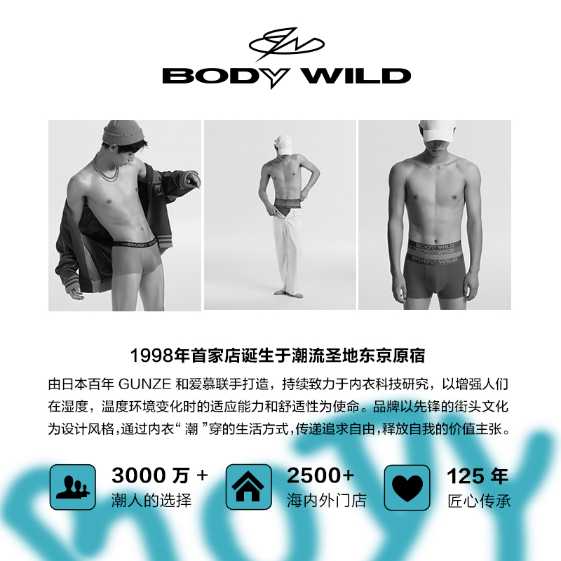 【棉质男士内裤】BODYWILD爱慕宝迪棉内裤四角男生多巴胺星期裤 - 图3