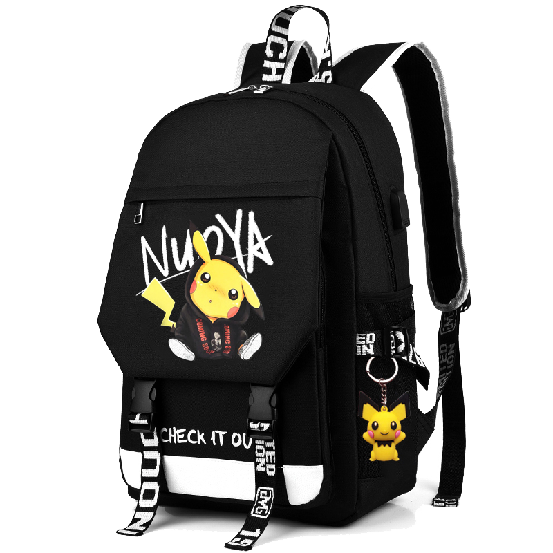 皮卡丘新款小学生女大容量双肩包 百灵埃亨双肩背包