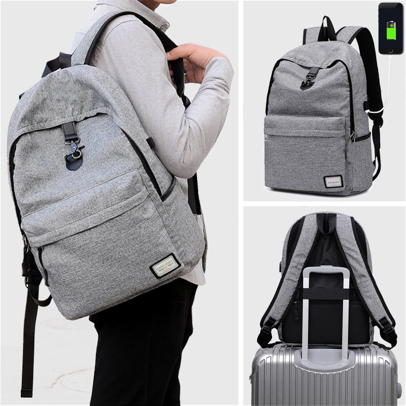 男潮流韩版旅行校园帆布初中双肩包 百灵埃亨双肩背包