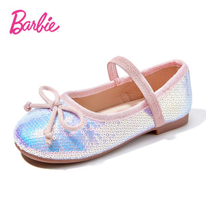 芭比童鞋女童皮鞋2024新款夏水晶鞋儿童公主鞋配礼服软底小童单鞋