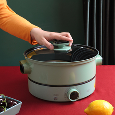 Плиты 电炒菜炒锅一体式多功能电煮锅家用蒸煮饭插电小型爆炒不粘锅一人