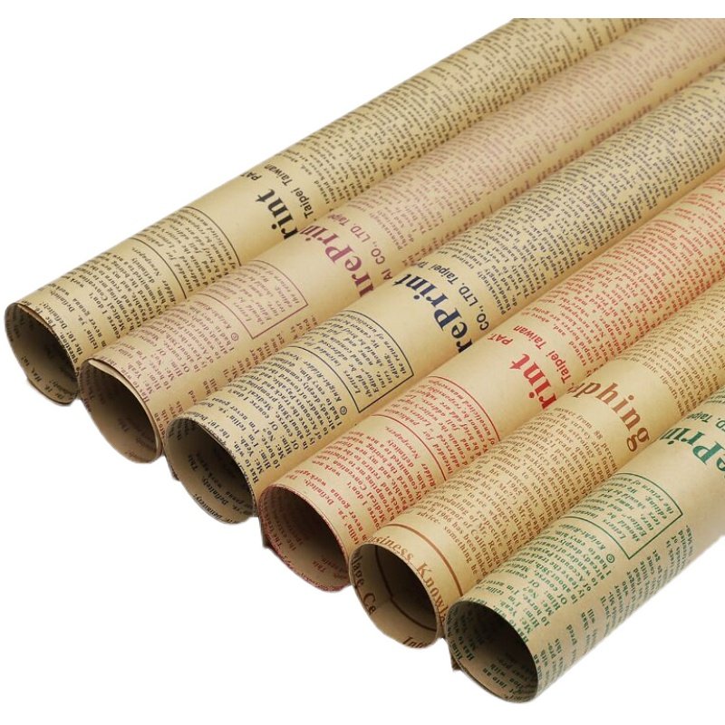 英文报纸鲜花包装纸复古牛皮纸包书纸礼品花艺花店包花DIY材料纸,淘宝优惠券,粉丝福利购,淘宝优惠卷