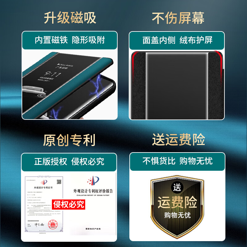 opporeno11手机壳reno11pro翻盖式保护套素皮磁吸OPPO系列新款全包防摔商务高级感0ppo外壳5g男女款por适用于 - 图2