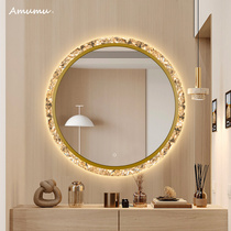 Dresser Mirror Wall-mounted Light Extravagant Advanced Decorative Mirror Round Large Mirror Led Tonic master bedroom Cosmetic Mirror style