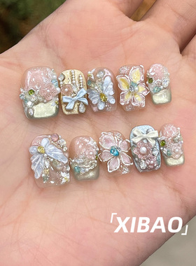 纯手工不掉钻轻奢独特绝美穿戴甲