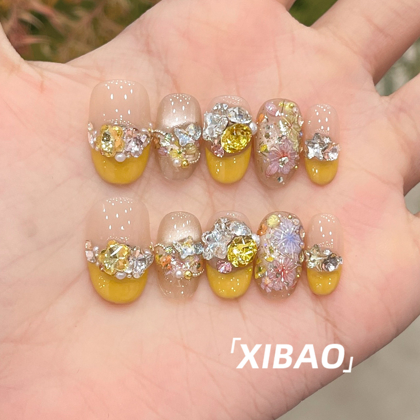 重工穿戴甲短款精致法式穿戴美甲2025新款高级感手工绝美指甲贴片,淘宝优惠券,粉丝福利购,淘宝优惠卷