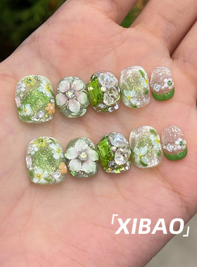 纯手工不掉钻独特绝美雕花穿戴甲