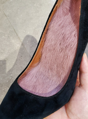 冬季皮毛一体兔毛鞋垫女加绒真毛