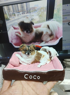 照片定制软陶狗狗公仔纪念摆件