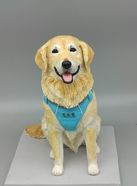 照片定制创意手工软陶宠物狗狗公仔玩偶模型去世生日纪念品摆件