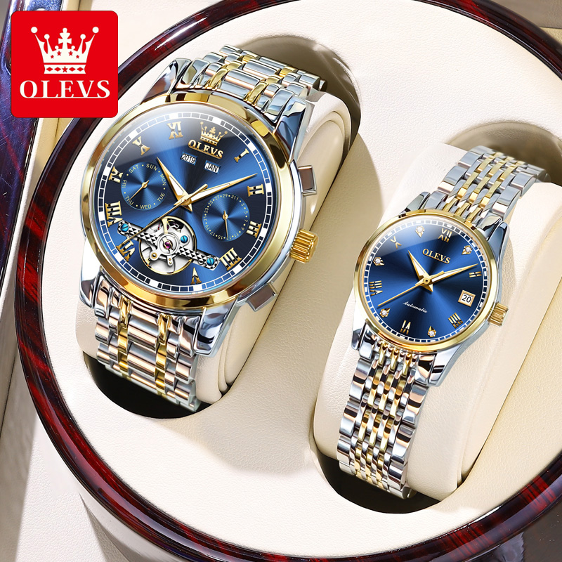 2022新款瑞士正品牌1314情侣机械表 olevs欧利时持诚国产腕表