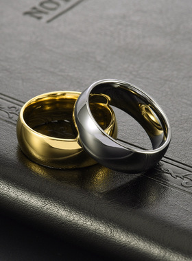 泰爱你时尚简约光面钨钢戒指