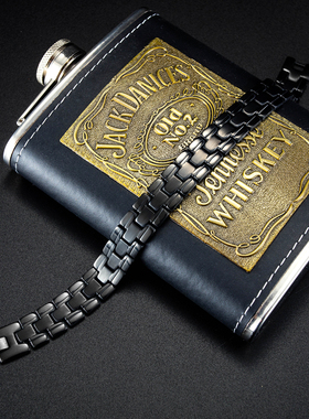 黑色时尚风钛钢可调节手链