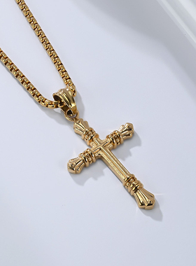 泰爱你复古朋克十字架项链