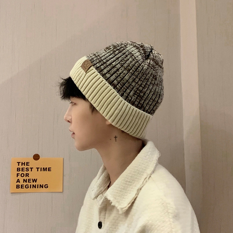 男士冬天加绒保暖防风潮男生线帽 柔立帽子