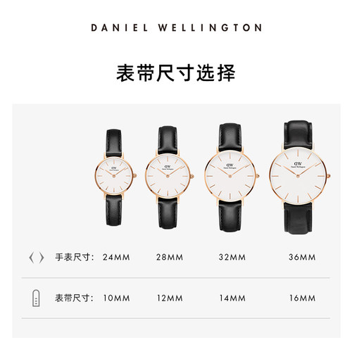 DW手表表带 PETITE系列复古皮质玫瑰金色针扣表带10/12/14/16MM - 图0