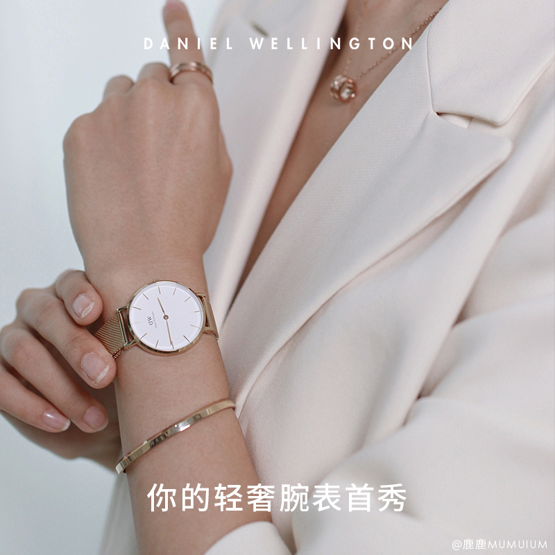 【520礼物】DW手表女款 PETITE系列轻奢流金表简约石英表32MM-图1