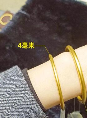 哪吒同款沙金仿黄金手镯女仿真金镯子实心不掉色结婚订婚光面古法