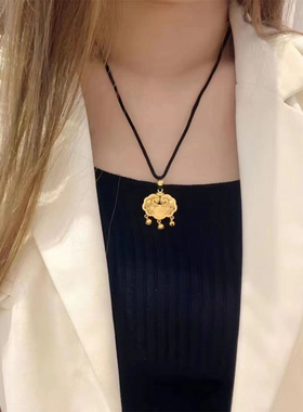 福字平安锁项链女小众设计新中式