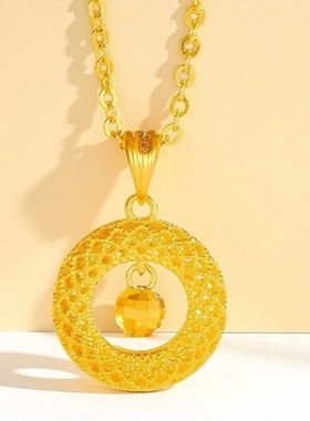 越南沙金吊坠女捕梦网花丝平安项