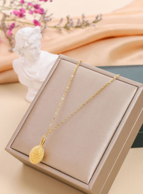 网红热卖沙金榴莲18k项链女小众