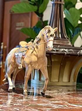 美国摆件马礼品玄关电视柜马陶瓷