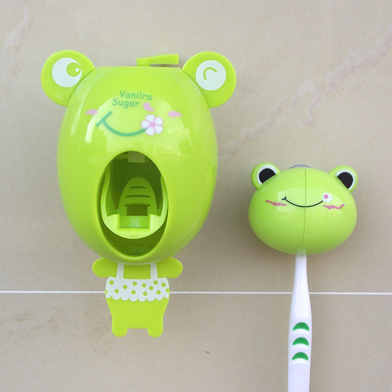 牙膏挤压器全自动挤牙膏器套装韩国懒人创意可爱卡通带牙刷架吸盘
