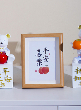 轻奢现代客厅电视柜酒柜玄关平安喜乐暴力熊树脂工艺品装饰摆件