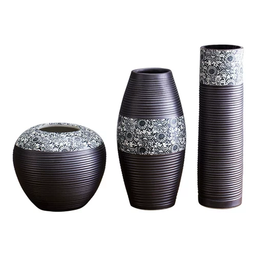 Современная глина для гостиной, керамический комплект, декор, простой и элегантный дизайн, 3 предмета, китайский стиль