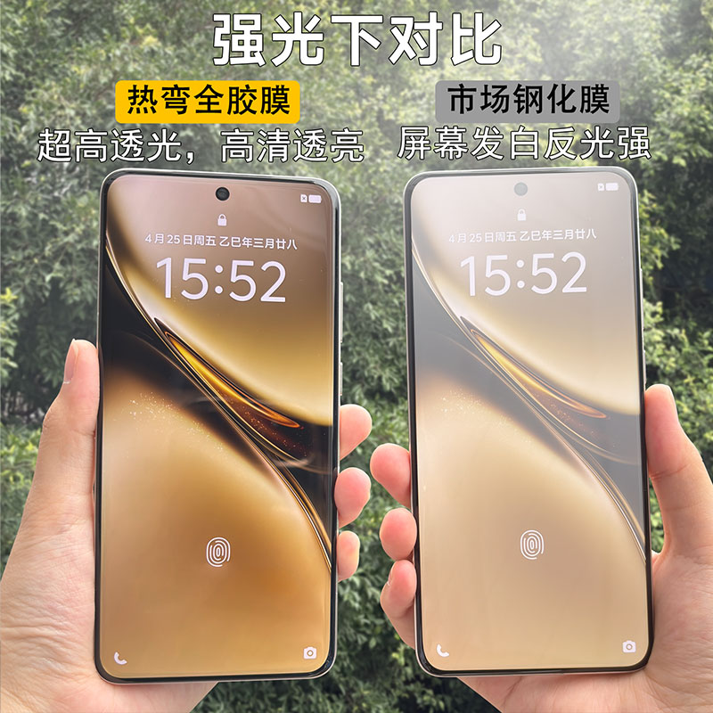 青果老黄适用vivox200ultra超声波x200全胶钢化膜100pro/Ulrta高清90spro手机s18曲面屏3d热弯解锁x80防指纹 - 图2