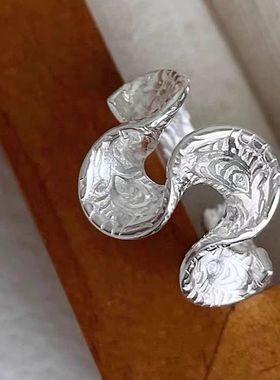 唐草纹波浪卷戒指女小众设计感ins风指环潮2025新品