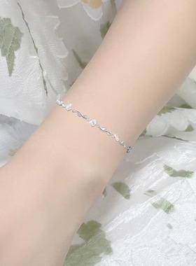 925镀银玫瑰花朵手链女高级感气质百搭小花手饰送女友生日礼物