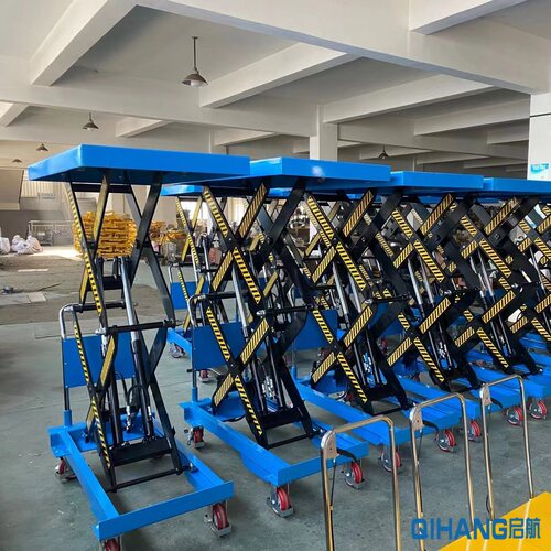 启航手动液压平台车移动式升高电动小型升降台模具起升平板手推车 - 图0