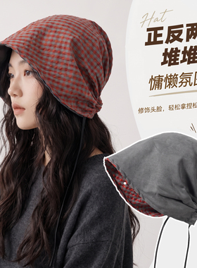 双面戴复古百搭堆堆帽