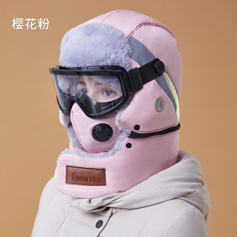 型公馆服饰旗舰店雷锋帽女冬天电动车男防寒帽子套头帽骑行保暖防风冬季神器棉骑车2